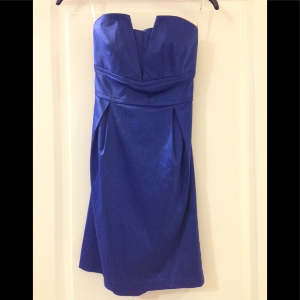 Strapless Blue Dress Bow Small S